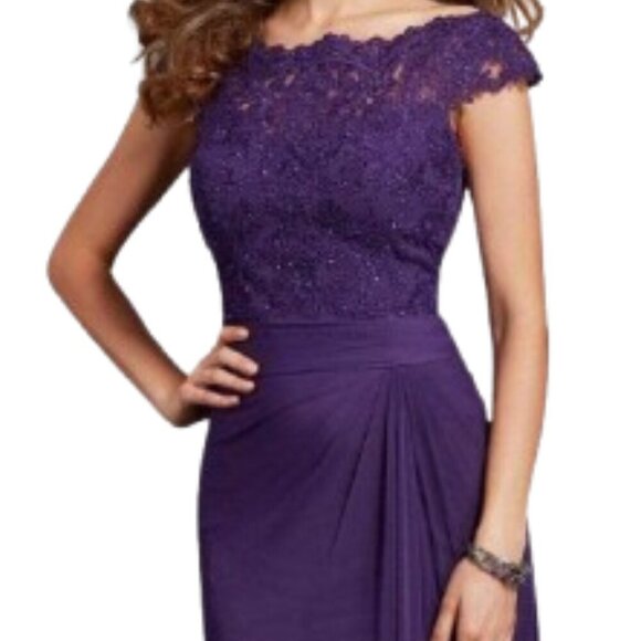SALE NWT Clarisse M6531 Formal Gown Purple size 6 - Picture 2 of 9